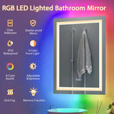 RGB Backlit Dimmable Vanity Makeup Mirror with 3-Color Front Lights