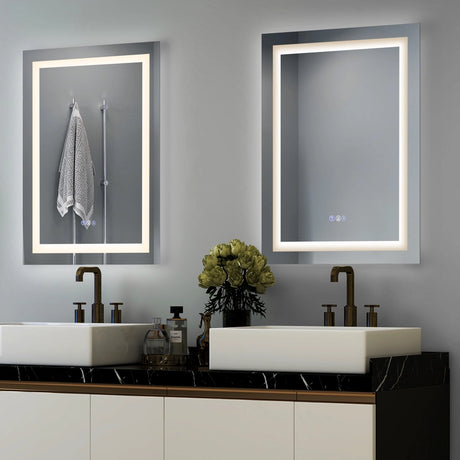 RGB Backlit Dimmable Vanity Makeup Mirror with 3-Color Front Lights