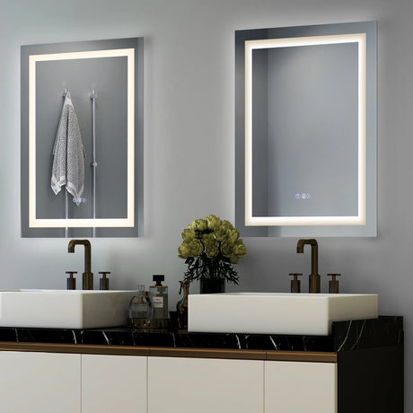 RGB Backlit Dimmable Vanity Makeup Mirror with 3-Color Front Lights