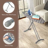 44 x 14 Inch Foldable Ironing Board with Iron Rest Extra Cotton Cover-Gray