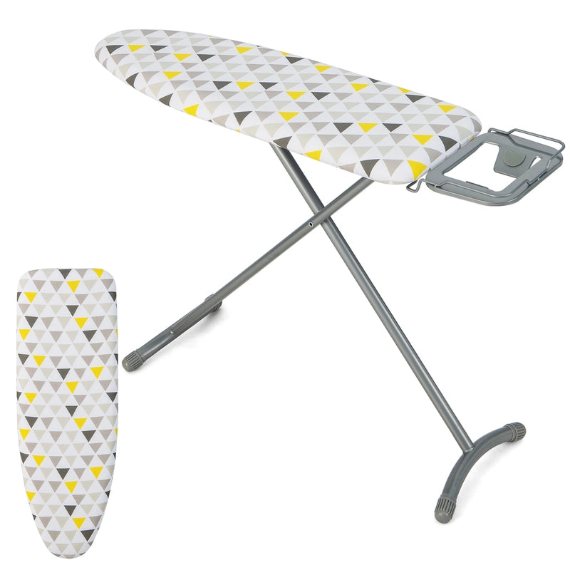 44 x 14 Inch Foldable Ironing Board with Iron Rest Extra Cotton Cover-White