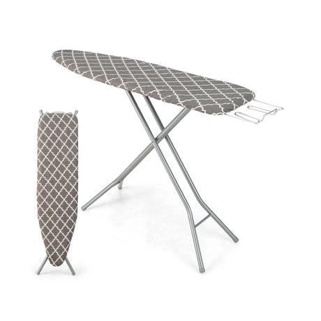 60 x 15 Inch Foldable Ironing Board with Iron Rest Extra Cotton Cover-Gray