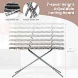 60 x 15 Inch Foldable Ironing Board with Iron Rest Extra Cotton Cover-Gray