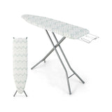 60 x 15 Inch Foldable Ironing Board with Iron Rest Extra Cotton Cover-White