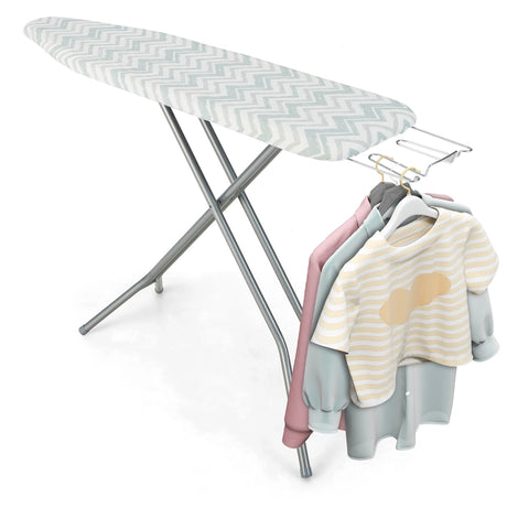 60 x 15 Inch Foldable Ironing Board with Iron Rest Extra Cotton Cover-White
