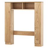 Over The Toilet Storage Cabinet with 2 Open Compartments 4 Adjustable Shelves-Natural