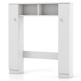 Over The Toilet Storage Cabinet with 2 Open Compartments 4 Adjustable Shelves-White