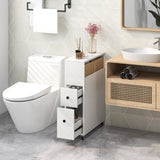 Movable Bathroom Storage Cabinet with 2 Slide Out Drawers for Small Spaces