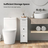 Movable Bathroom Storage Cabinet with 2 Slide Out Drawers for Small Spaces