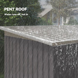 Outsunny Corrugated Garden Shed 9 x 4 Ventilated Lockable Tool Shed for Outdoor Equipment, Light Grey