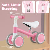 Baby Balance Bike with Height Adjustable Handle and Seat-Pink