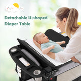 5-in-1 Convertible Baby Bed with Changing Table &amp; Storage Bag Black
