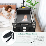 5-in-1 Convertible Baby Bed with Changing Table &amp; Storage Bag Black