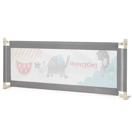 175cm bed rail 24 steps height adjustable baby gate with double lock dark grey