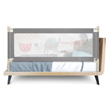 175cm bed rail 24 steps height adjustable baby gate with double lock dark grey