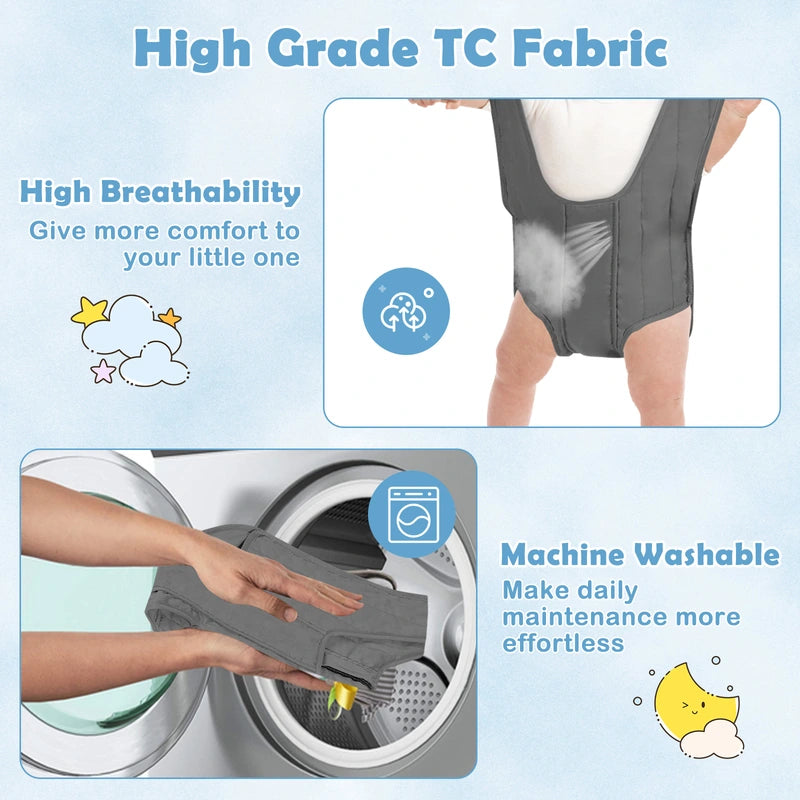 Adjustable Hanging Bouncer for Babies 6-12 Months Gray Fabric