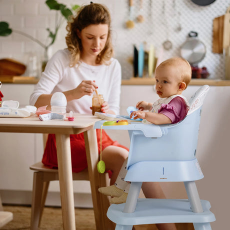 6-in-1 Baby High Chair with 5-Point Harness and Removable Tray-Blue