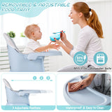 6-in-1 Baby High Chair with 5-Point Harness and Removable Tray-Blue