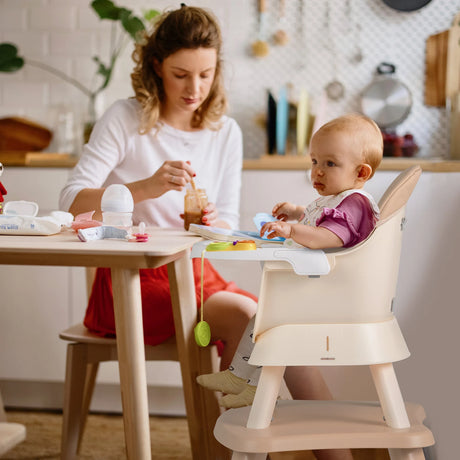 6-in-1 Baby High Chair with 5-Point Harness and Removable Tray-Light Brown