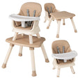 6-in-1 Baby High Chair with 5-Point Harness and Removable Tray-Light Brown