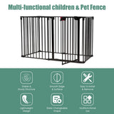 6-Panel Baby Pet Safety Playpen with Walk Through Door-Black