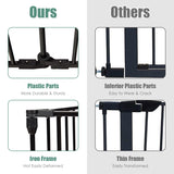 6-Panel Baby Pet Safety Playpen with Walk Through Door-Black