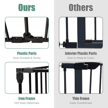 6-Panel Baby Pet Safety Playpen with Walk Through Door-Black