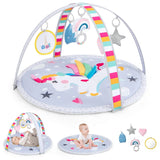 Baby Play Gym Mat 7-in-1 Tummy Time Activity Mat with 5 Detachable Toys-Multicolor
