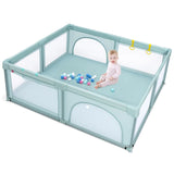 Large Infant Baby Playpen Safety Play Center Yard with 50 Ocean Balls-Blue