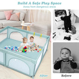 Large Infant Baby Playpen Safety Play Center Yard with 50 Ocean Balls-Blue