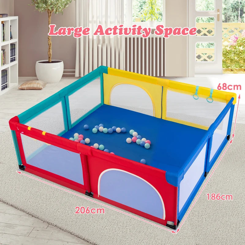 Large Infant Baby Playpen Safety Play Center Yard with 50 Ocean Balls-Color