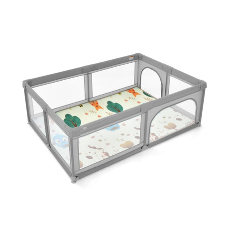 206 x 146cm Baby Playpen As Activity Centre-Grey