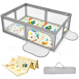 206 x 146cm Baby Playpen As Activity Centre-Grey