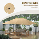 Outsunny 3 x 4m Gazebo Canopy Replacement Cover, Gazebo Roof Replacement (TOP COVER ONLY), Khaki