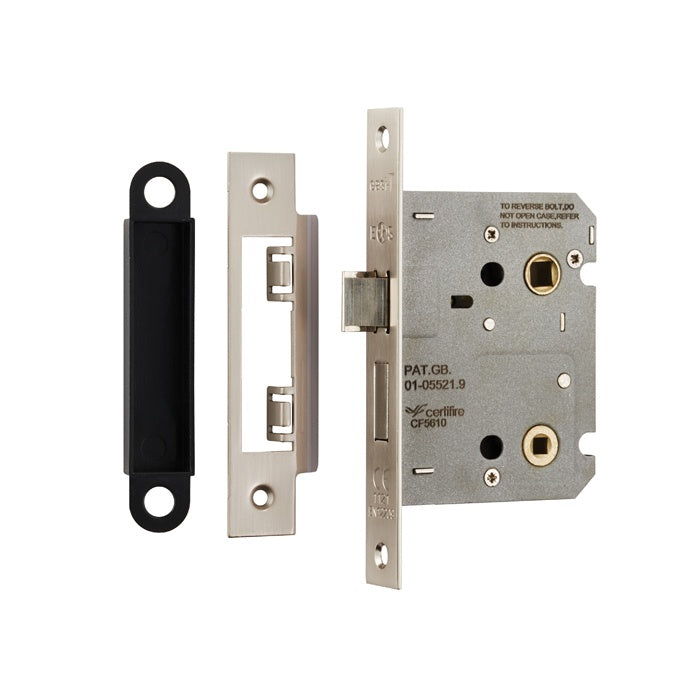 76MM BATHROOM LOCK - 5MM FOLLOWER - 57MM C/C - SQUARE_x005F
 - SATIN NICKEL - EACH