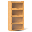 140 cm Bamboo Bookshelf with See-through Acrylic Doors-Natural