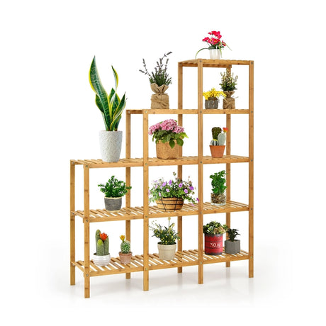 Multifunctional Bamboo Shelf Display Organizer