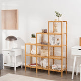 Multifunctional Bamboo Shelf Display Organizer