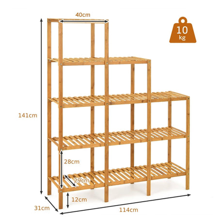 Multifunctional Bamboo Shelf Display Organizer