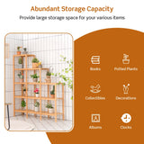 Multifunctional Bamboo Shelf Display Organizer