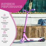 AIYAPLAY Electric Scooter for Kids Aged 4-7 Years, with Flashing LED Lights, Rear Auxiliary Wheels, Purple