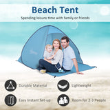 Outsunny 2-3 Person Pop up Beach Tent Hiking UV 30+ Protection Patio Sun Shelter (Blue)