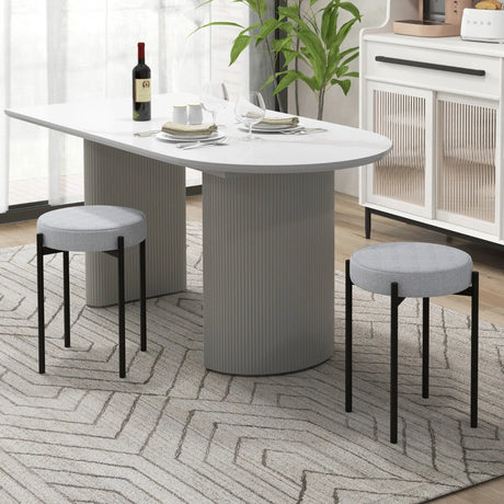 Dining room chairs set of 4 padded kitchen chairs stackable with metal legs light gray