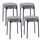 2-Piece Bar Stools Set Counter Height Stools with Padded Seat-Light Gray