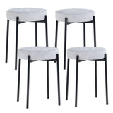 Dining room chairs set of 4 padded kitchen chairs stackable with metal legs light gray