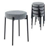2-Piece Bar Stools Set Counter Height Stools with Padded Seat-Light Gray