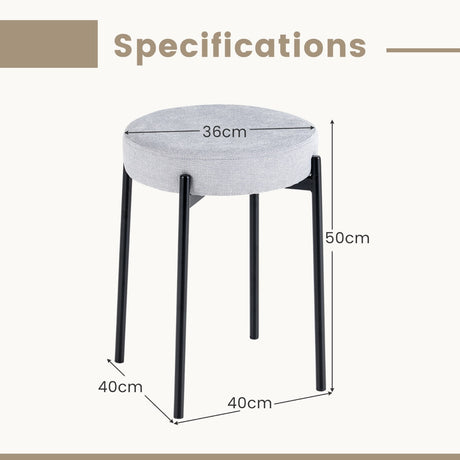 Dining room chairs set of 4 padded kitchen chairs stackable with metal legs light gray