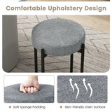 2-Piece Bar Stools Set Counter Height Stools with Padded Seat-Light Gray