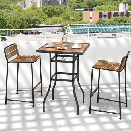 27.5 Inches Patio Bar Table for Garden Backyard Poolside