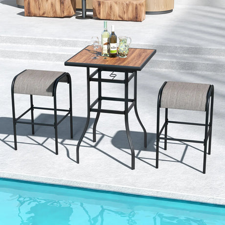 27.5 Inches Patio Bar Table for Garden Backyard Poolside